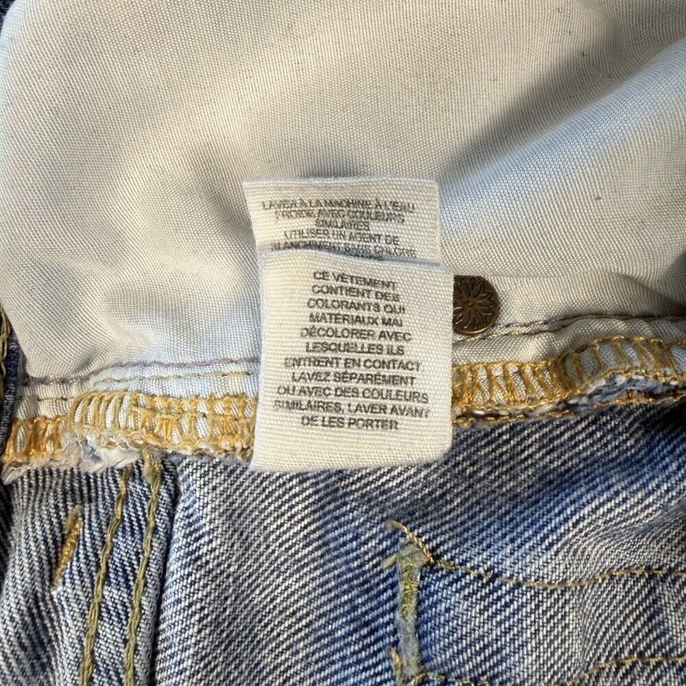 We The Free People Jeans Womens Size 25 Straight Crop Split Hem Distressed F670 - Picture 8 of 16